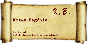 Kozma Begónia névjegykártya