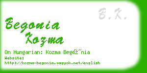 begonia kozma business card